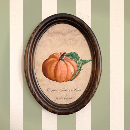 Jack Be Little Pumpkin Vintage Print With Oval Pine Frame