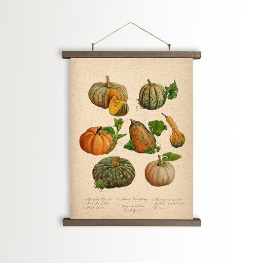 Pumpkin Patch Vintage Canvas A3 Poster With Frame