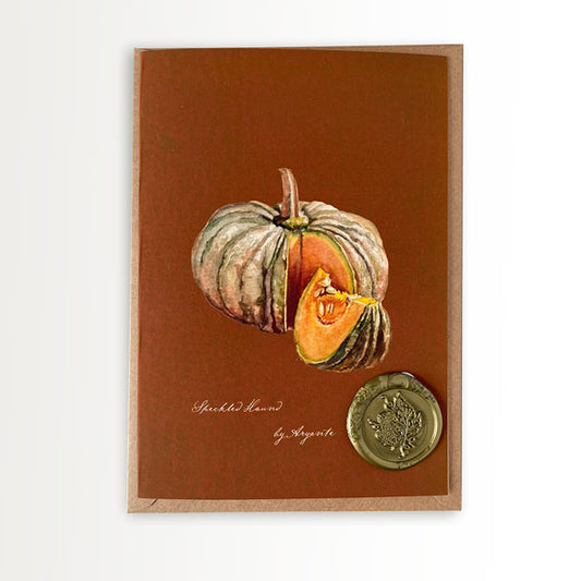 Speckled Hound Pumpkin Greeting Card + Wax Seal