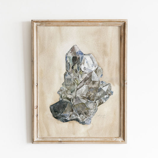 Quartz Rock Crystal Vintage Archival Print