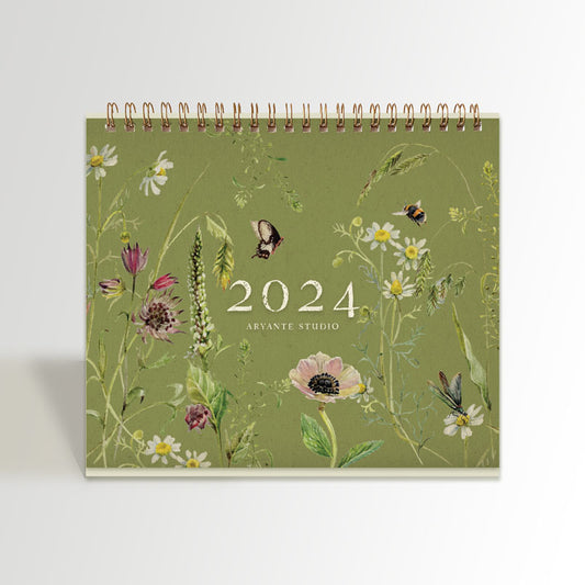 Standing Floral Calendar 2024