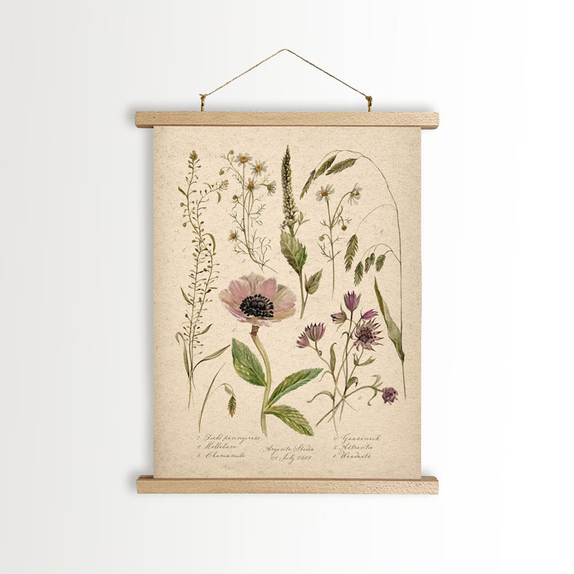 Wildflowers Vintage Canvas A3 Poster With Frame