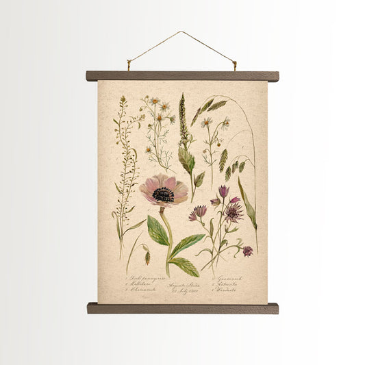 Wildflowers Vintage Canvas A3 Poster With Frame