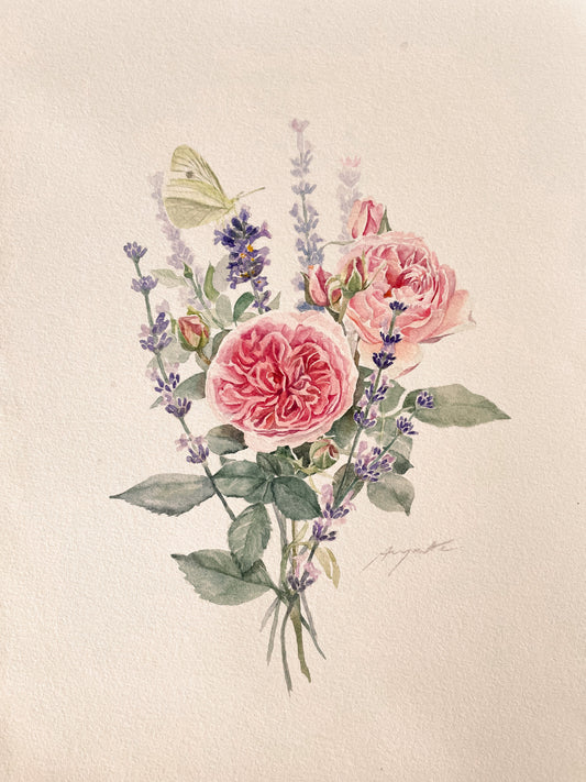 Original Painting English Rose