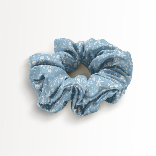 Soft Blue Romantic Cotton Scrunchie