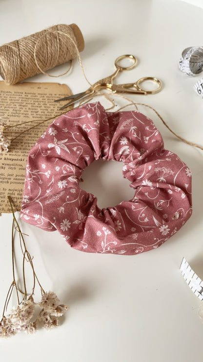 Soft Pink Romantic Cotton Scrunchie